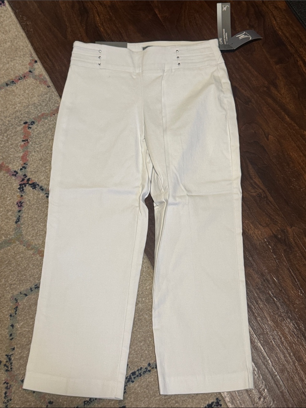 White Straight-Leg Crop Pants sz XS